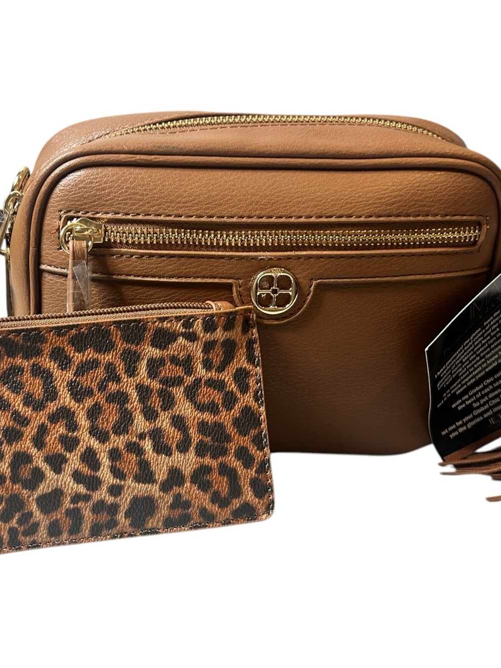 Iman Global Chic Crossbody Bag W/ wallet New With Tag